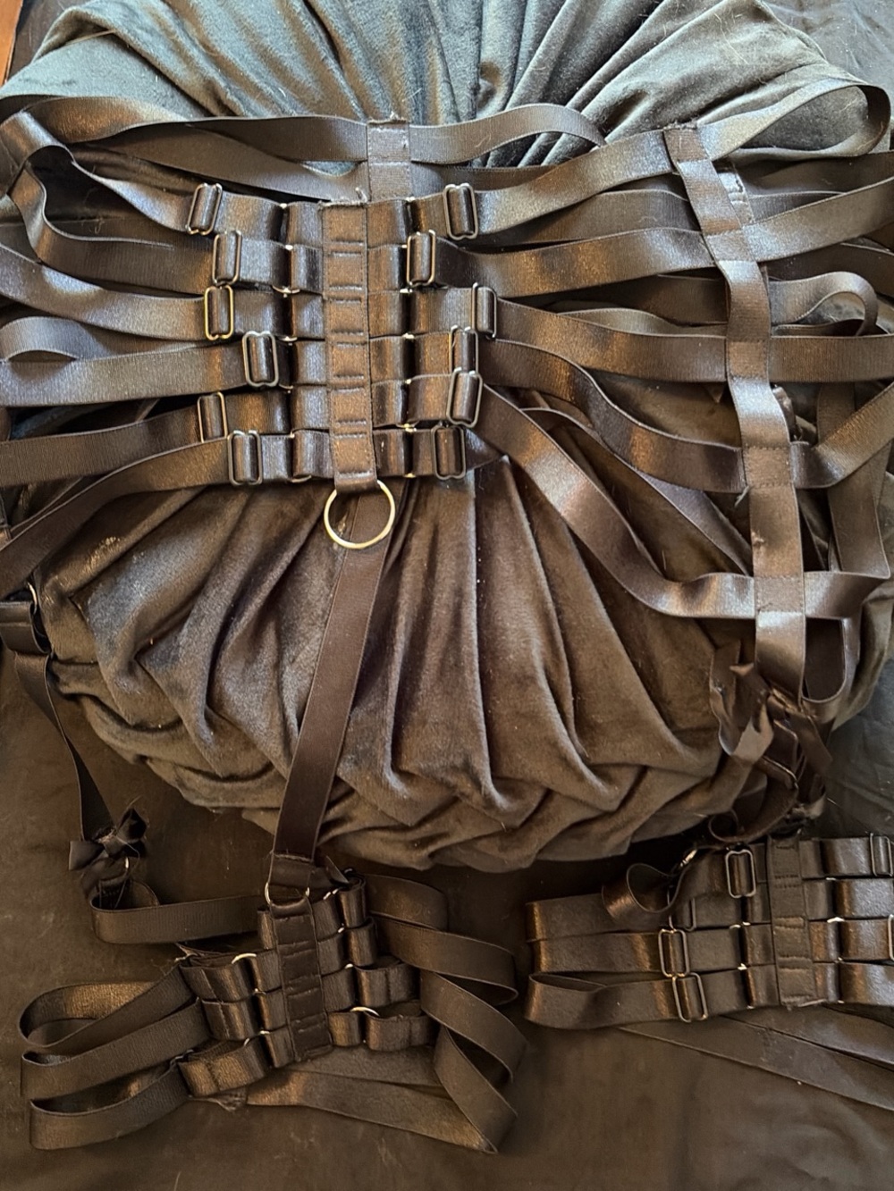Gothic Harness High-Waist Garters in Black - Picture 3 of 3